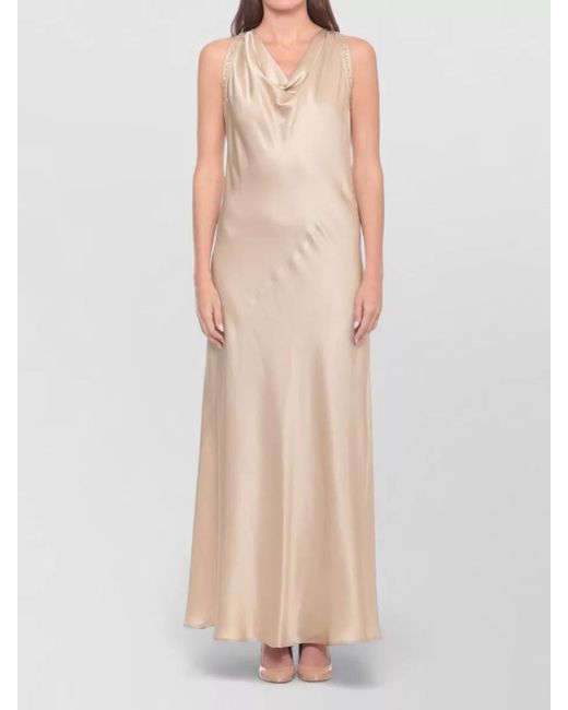 Antonelli Natural Silk Blend Sleeveless Sequin Maxi Dress