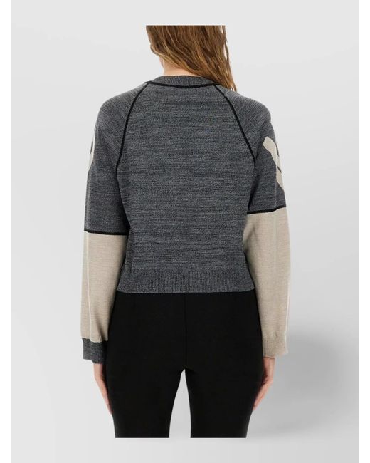 Moschino Gray Wool Logo Sweatshirt