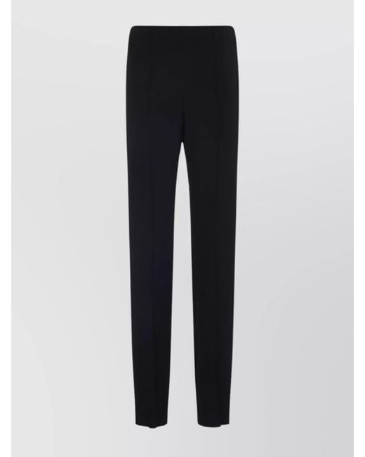 Giorgio Armani Blue Viscose High-Rise Straight-Leg Trousers
