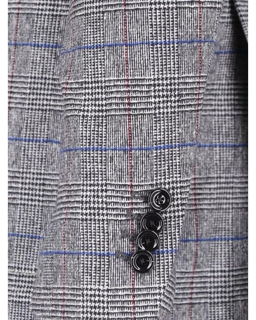 Lardini Gray Slim Fit Checked Blazer Tailored Design for men