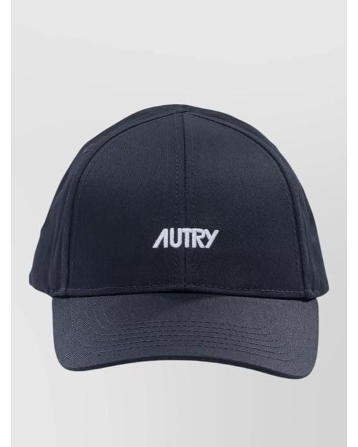 Autry Blue Baseball Cap Logo Curved Brim Design for men
