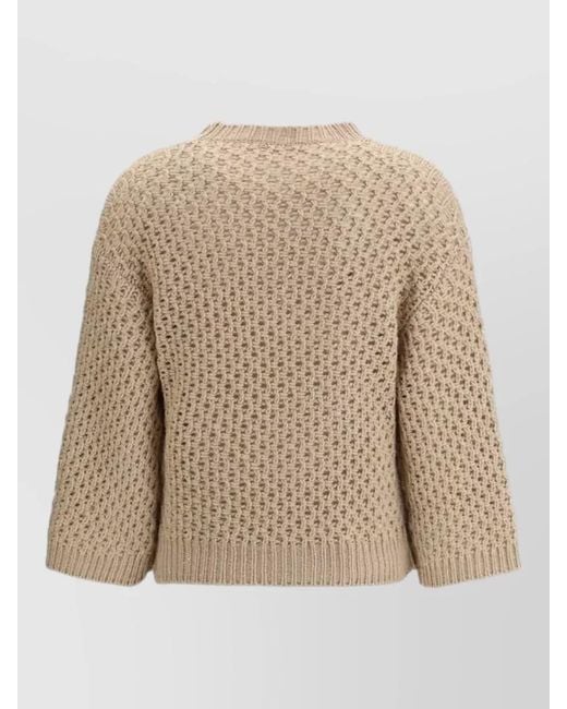 Fabiana Filippi Natural Honeycomb-Knit Wool-Cashmere Jumper