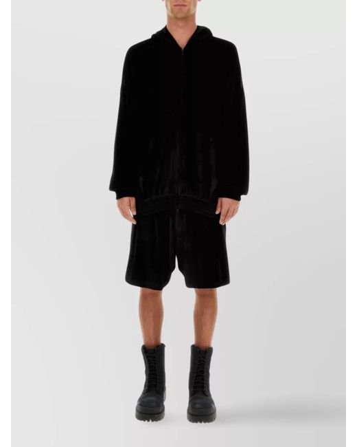 Balenciaga Black Velvet Sweatshirt for men