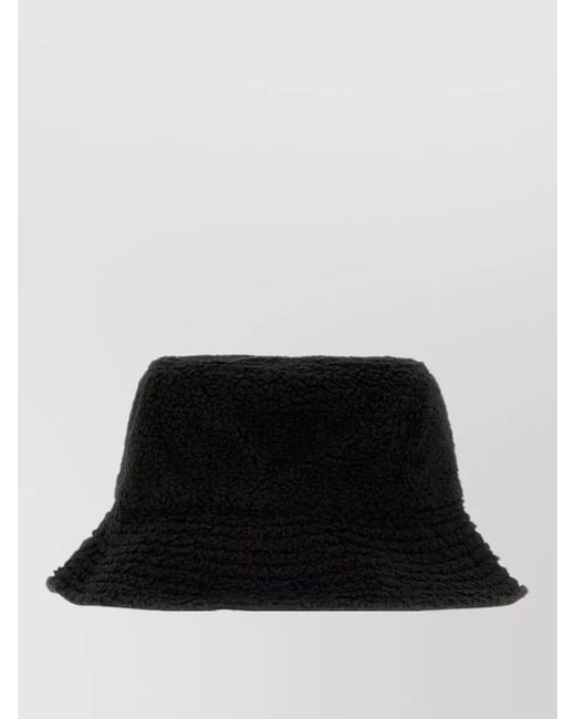 MM6 by Maison Margiela Black Textured Fabric Structured Polyester Hat for men