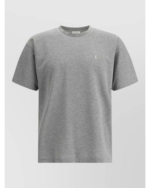 Saint Laurent Gray Cotton Oversized T-Shirt for men