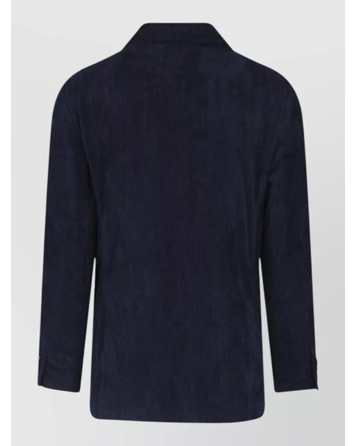 Lardini Blue Textured Double Breasted Blazer Buttoned Cuffs for men