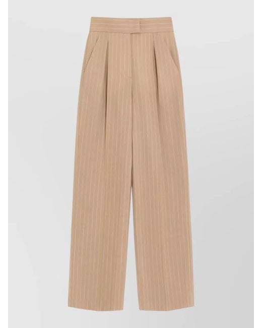 Valentino Natural Wide-Leg Trousers