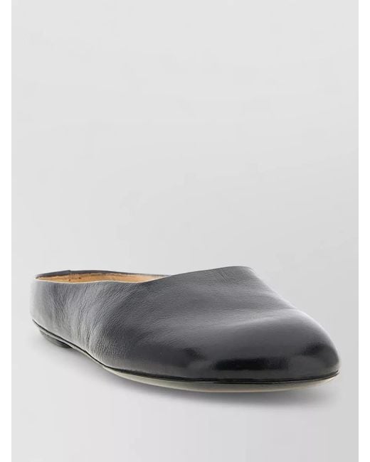 Marsèll Gray Bama Mules Square Toe Flat Sole Leather