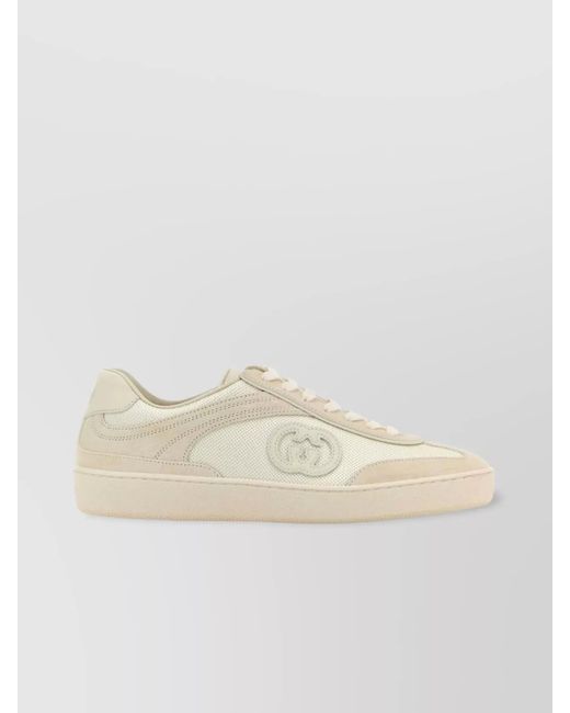 Gucci Natural Leather Low-Top Sneakers