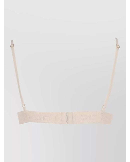 Elisabetta Franchi Natural Sheer Bra Top Adjustable Straps Elastic Band