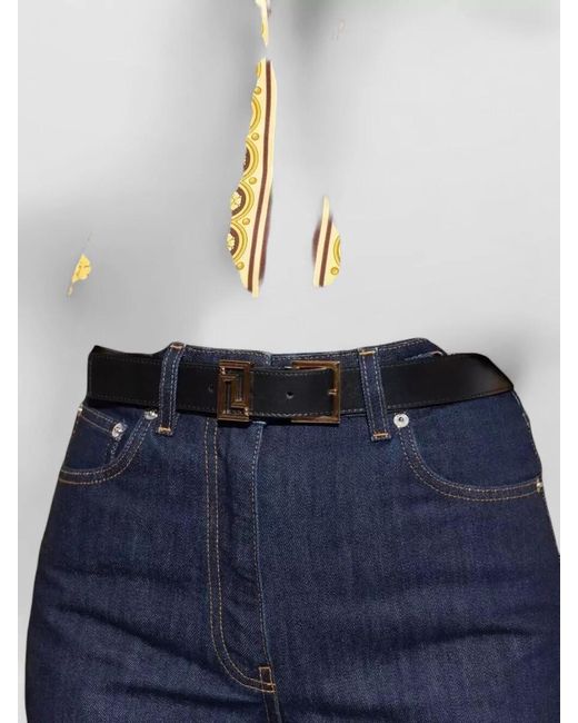 Versace White Calf Leather Belt