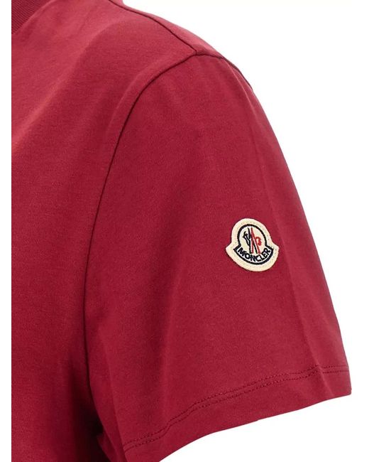 Moncler Cotton Ribbed Crew Neck Logo-Embroidered T-Shirt