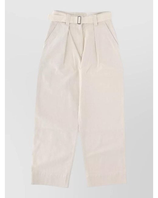 Margaret Howell Natural Wide Leg Pants Mhl Pleated Design