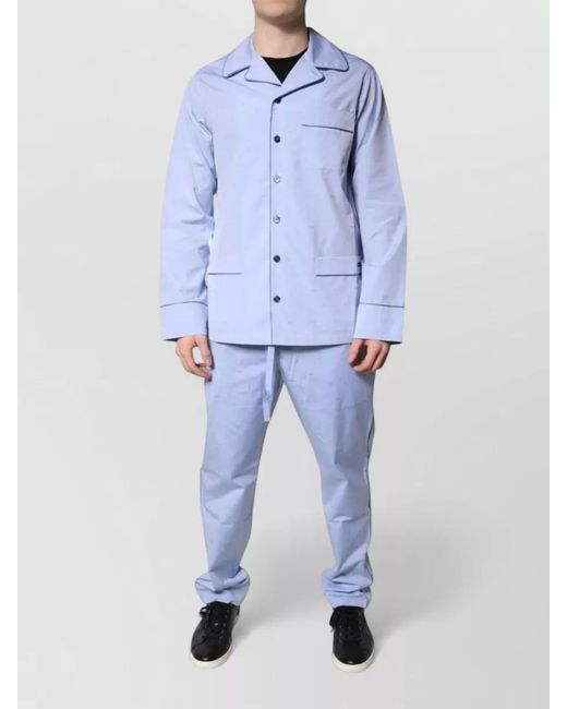 Dolce & Gabbana Blue Dg Logo Cotton Pajama Set Sleepwear for men