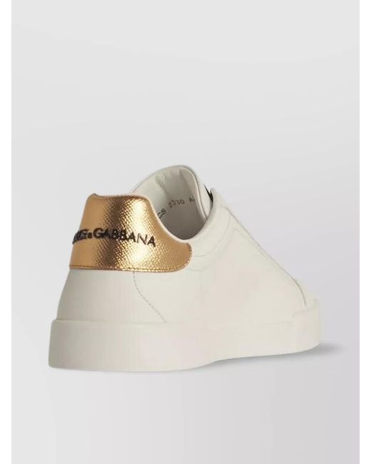 Dolce & Gabbana Natural 'Portofino' Sneakers Leather Blanc for men