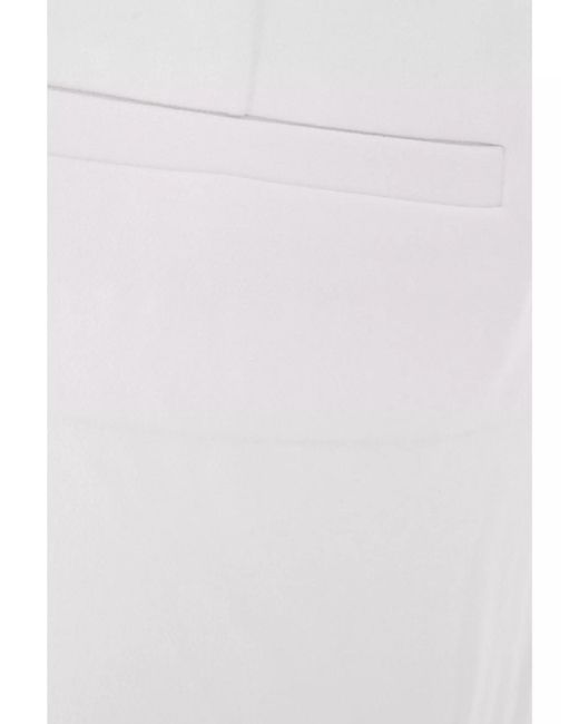 Michael Kors White High Waist Pleated Trousers With Wide Legs