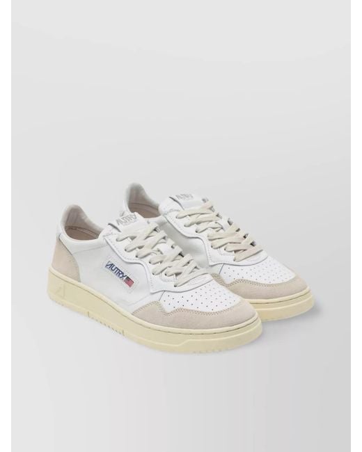 Autry White Leather Low-Top Sneakers for men