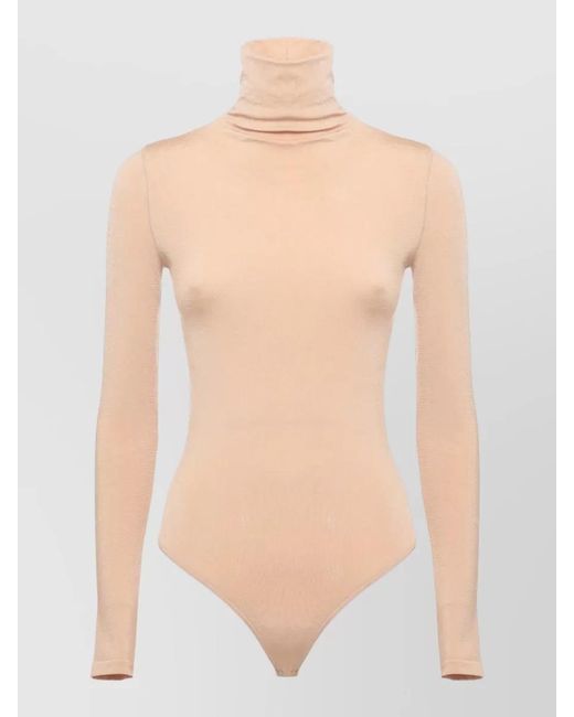 Wolford White High Neck Long Sleeve Bodysuit