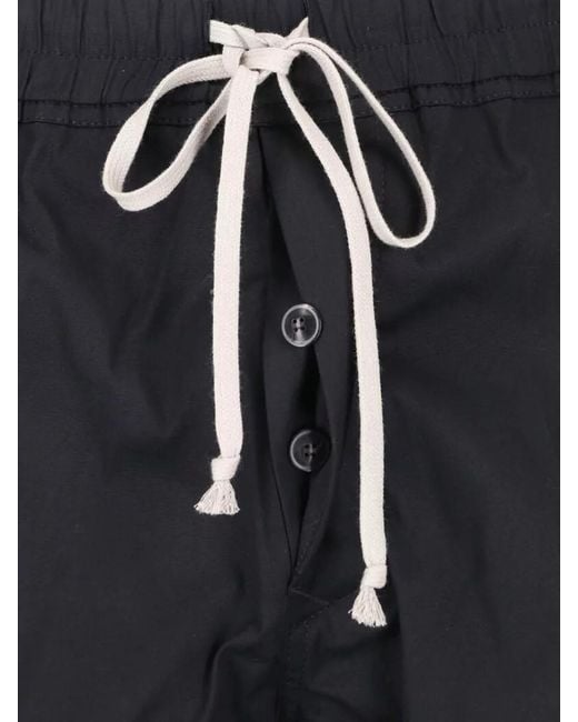 Rick Owens Blue Straight Cut Shorts Buttoned Front Back Pocket for men