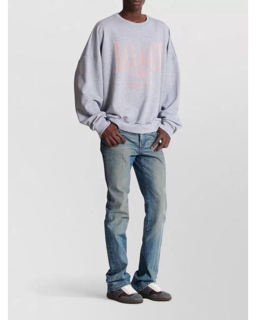 Balmain White Crew Neck Long Sleeve Nylon Silk Sweater for men