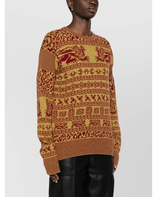 Vivienne Westwood Brown Intarsia-Knit Slim-Fit Crewneck Sweater