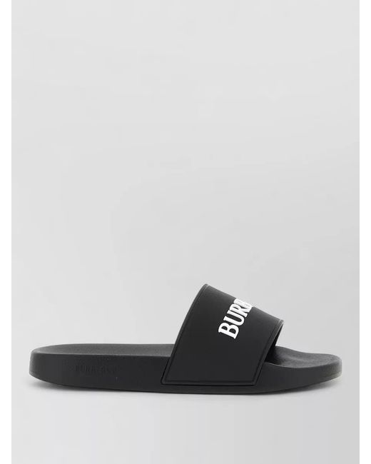Burberry Black Logo-Print Slides for men