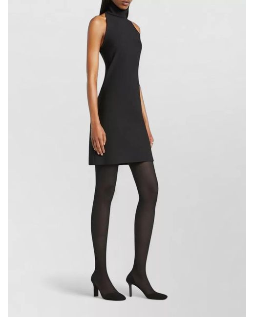 Courreges Black Sleeveless High Neck Mini Dress