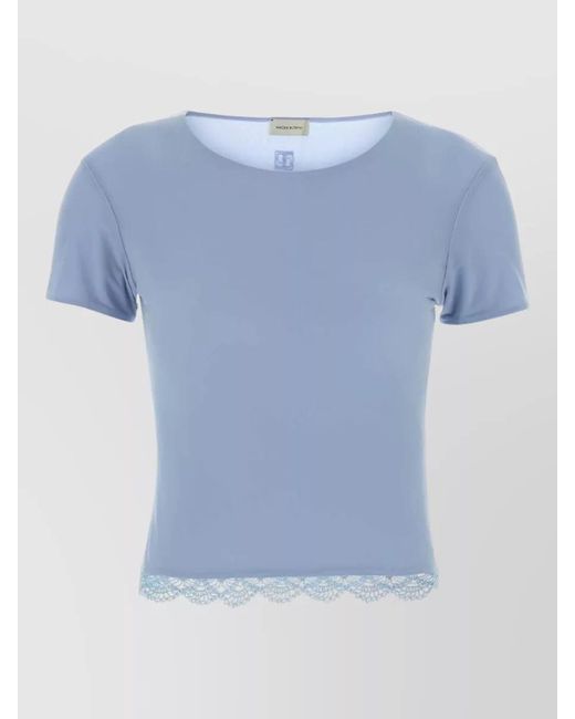 Magda Butrym Blue Stretch Cupro T-Shirt