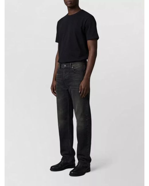 Haikure Black Mid-Rise Regular-Fit Straight-Leg Denim Jeans for men
