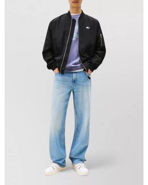 Tommy Hilfiger Blue Recycled Cotton Bomber Jacket for men