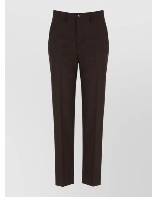 Briglia 1949 Gray Tailored Straight Wool Blend Pants Loops
