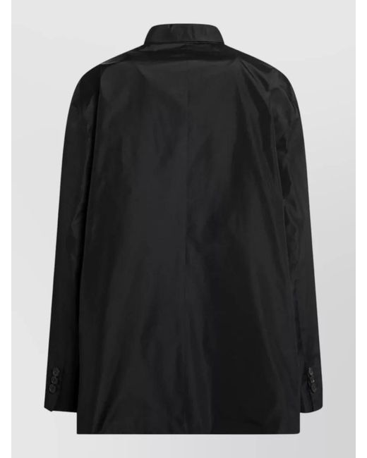 Prada Black Tailored Jacket Double Breasted Buttons Pockets Lapels