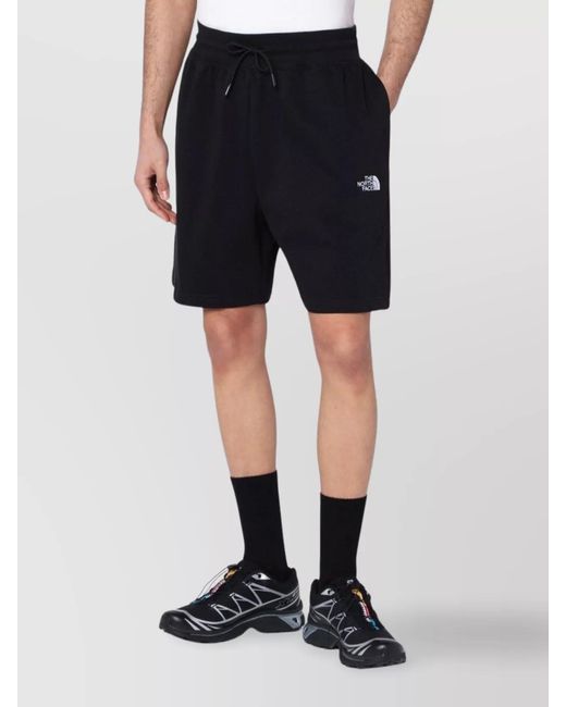 The North Face Black Cotton Blend Logo-Print Deck Shorts for men