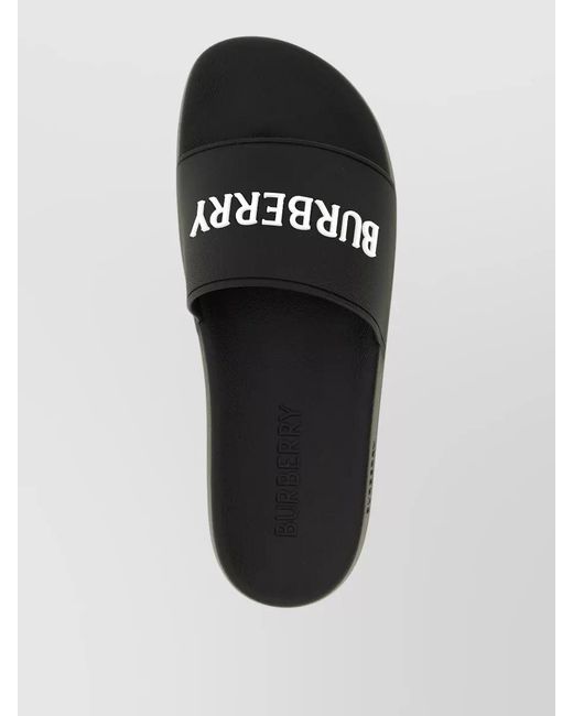 Burberry Black Logo-Print Slides for men
