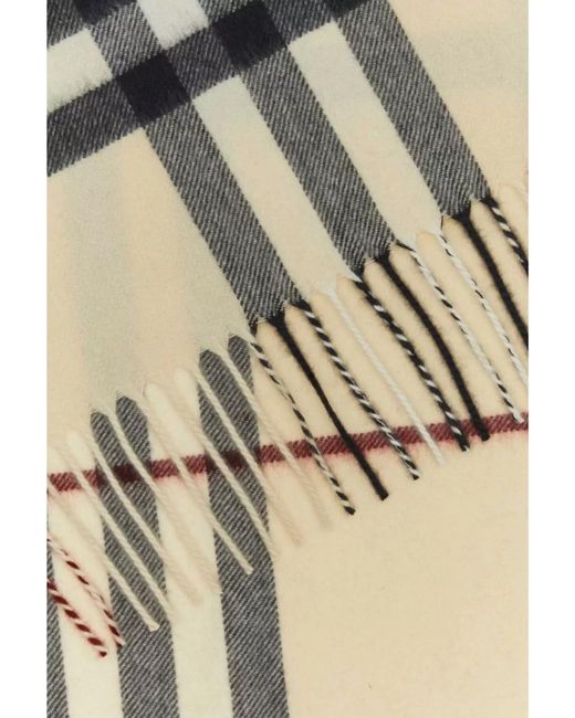 Burberry Orange Cashmere Checked Scarf