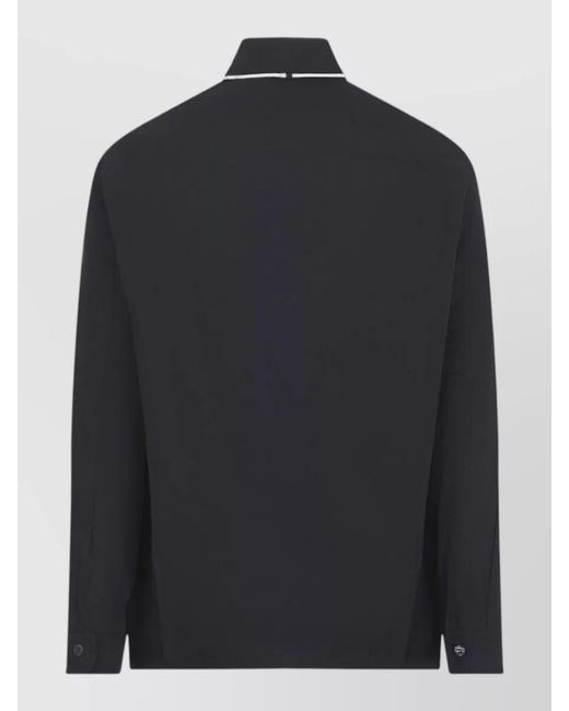 Mordecai Blue Cotton Nylon Long-Sleeve Shirt for men
