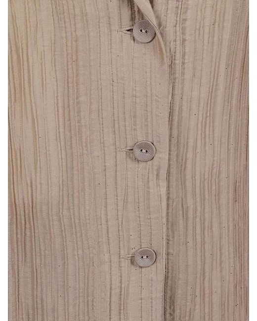 Emporio Armani Natural Pleated Single-Breasted Blazer