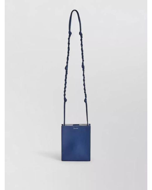 Jil Sander Blue Tangle Small Shoulder Bag Braided Strap