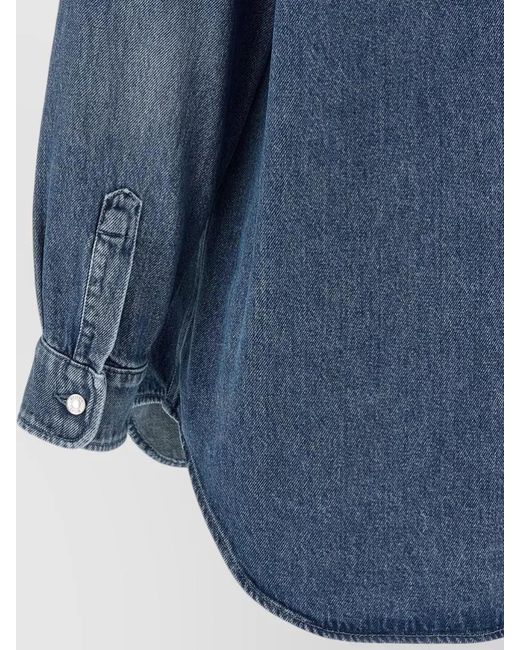 Moschino Blue Cotton Long-Sleeve Shirt
