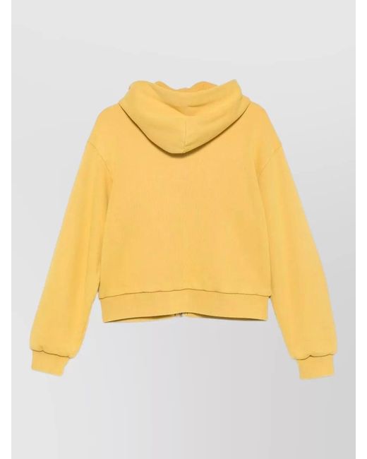 Acne Yellow Hooded Cropped Jacket Casual Long Sleeves Pockets for men