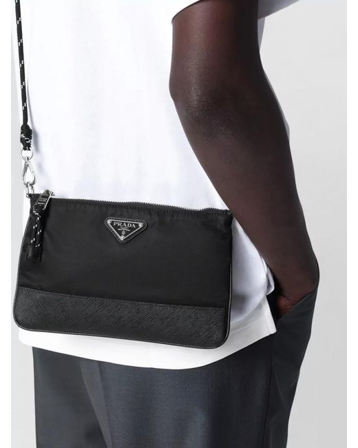 Prada Black Canvas Crossbody Bag for men