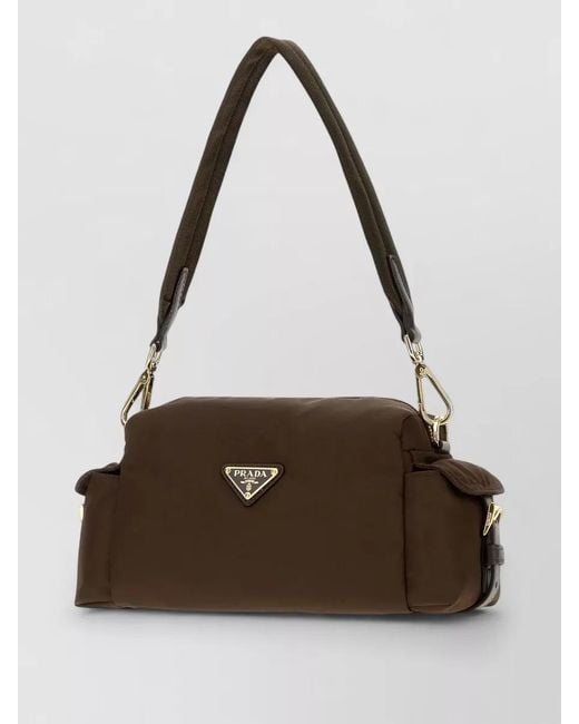 Prada Brown Shoulder Bag Tone Hardware Adjustable Strap