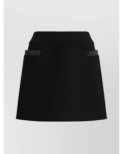 Dolce & Gabbana Black Wool Silk High-Rise Crepe Skirt