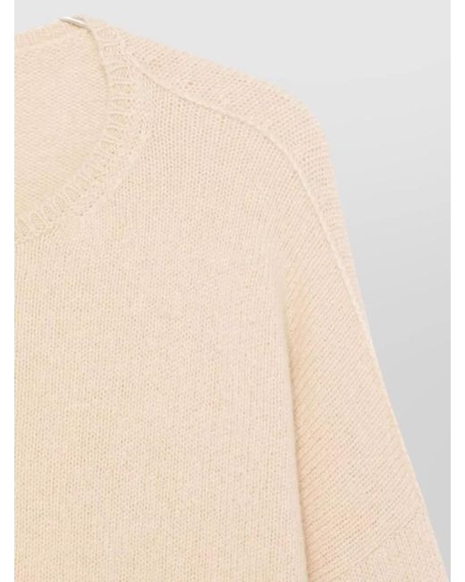 Apuntob Natural Cashmere Fine-Knit Crew-Neck Long-Sleeve Sweatshirt