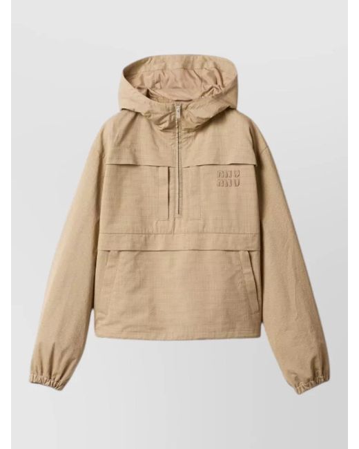 Miu Miu Natural Cropped Fitted Jacket
