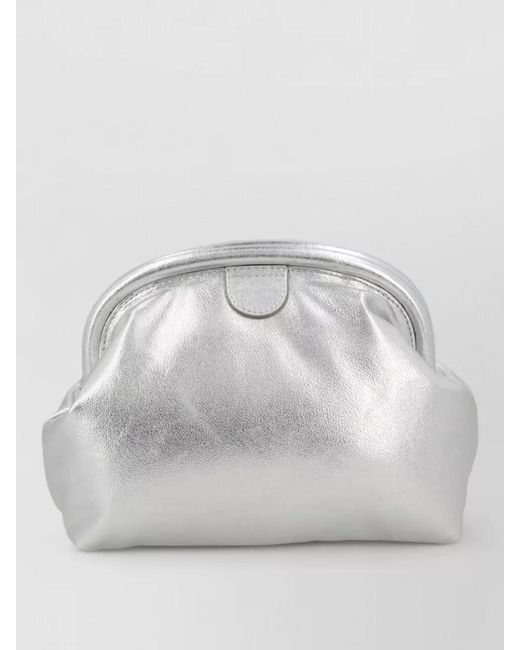 Stella McCartney Gray Falabella Soft Clutch Bag Metallic Finish