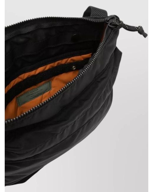 Porter-Yoshida and Co Black Shoulder Bag Square Shape Zip Compartments for men