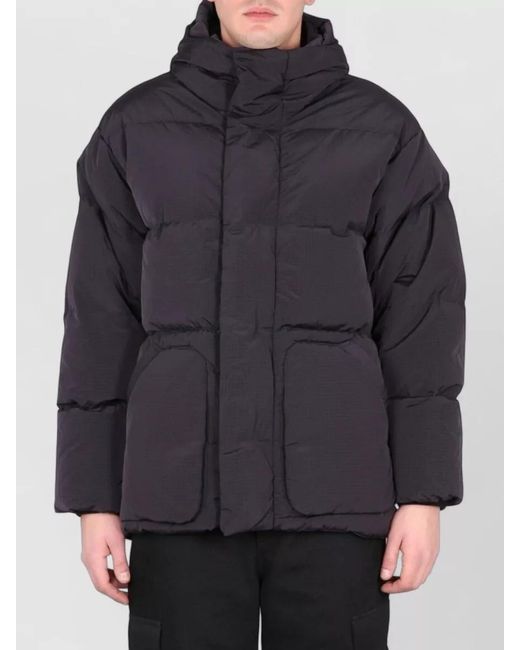 Ienki Ienki Black Michlin Hooded Long Down Jacket Pockets for men