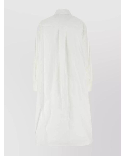 Jil Sander White Cotton Knee-Length Shirt Dress