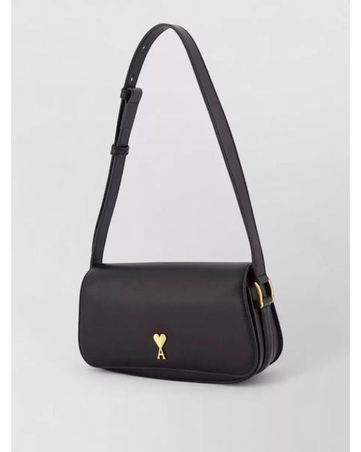 AMI White Paris Shoulder Bag Leather Crossbody